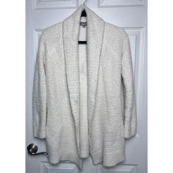 Marled Reunited Clothing Open Front Fuzzy Cardigan w/ Pockets Size Small Cream - Picture 1 of 9